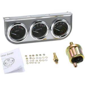 Dioche Triple jauge Qiilu 52mm Auto Moto Compteur électronique Kit de Dioche Triple jauge Qiilu 52mm Auto Moto Compteur électronique Kit de