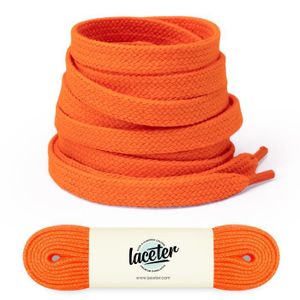 LACET  Lacets plats oranges, 75 cm, Largeur 8mm, Lacet or