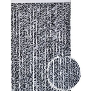 Rideau De Porte Chenille Gris Et Blanc 90 X 220 Cm Achat Vente