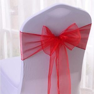 Organza Noeud Chaise CHASSIS pour et pour les mariages et les f/êtes de mariage Organza Noeud Chaise 50 Rouge