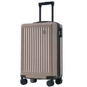 VALISE - BAGAGE Valise à coque rigide à roulettes de voyage, bagage à main 4 roues, matériau ABS, serrure douanière TSA, 36x23x56cm, or