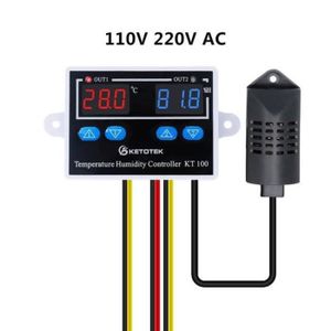 COMMANDE CHAUFFAGE Lucky-110V-220V AC -Thermostat numérique KT100contrôleur d'humiditéincubateur d'œufsrégulateur de température à sortie directeinte