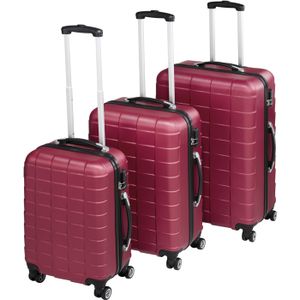 Coque rigide valise à roulettes trolley 3er Set Valise hwc-d54a Rouge Premium 