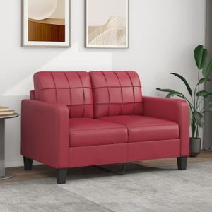 CANAPÉ FIXE Divan - Sofa Moderne Canapé à 2 places - Rouge bordeaux 120 cm Similicuir 22Kg, FR2023
