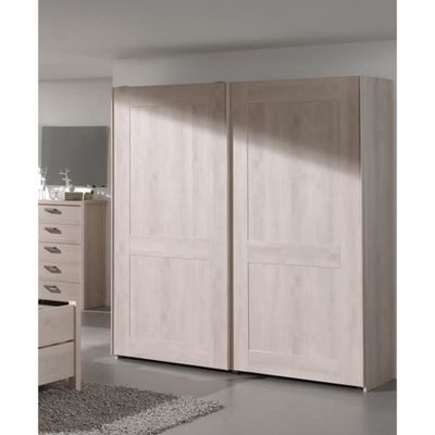 Armoire Penderie Et Lingere Avec Portes Coulissantes Haly Chene Clair Achat Vente Armoire De Chambre Armoire Penderie Et Cdiscount