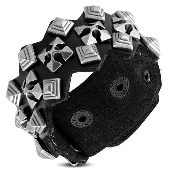 Bracelet Gourmette Vintage Maille Déco Avec Croix De Malte - Couleur Argent - Occasion
