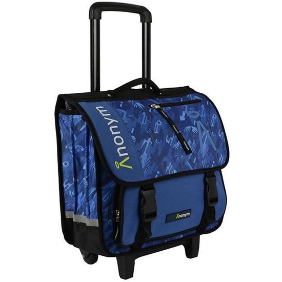 Cartable roulettes ANONYM Bleu 41 cm 3 compartiments Cdiscount