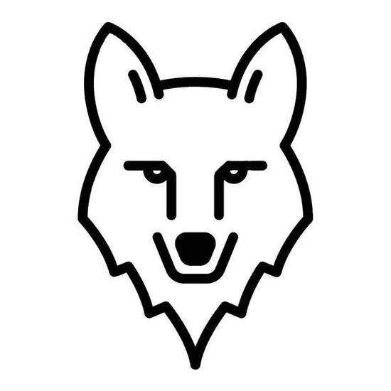 Stickers rétro luminescent tête de loup