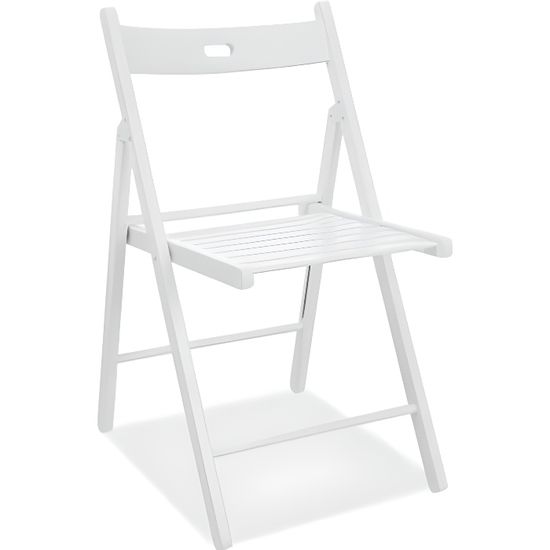 Chairs-Chaise pliante en bois Smart II Blanc, l43xA40xH78 cm