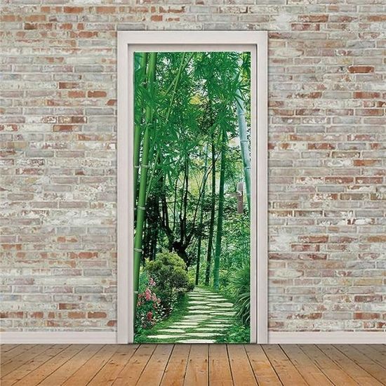 Sticker Porte 3D Forêt Automne - Décoration Murale Adhésive 85x200 Cm - Design Nature Et Paysage