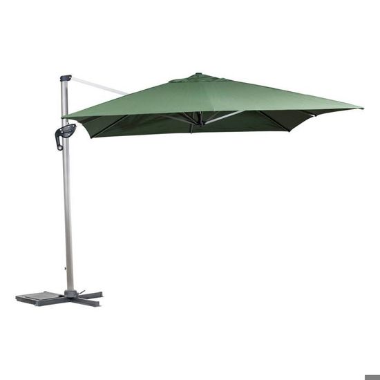 Parasol Déporté Rectangulaire équador Vert Olive 4 X 3m En Aluminium Et Polyester Equador