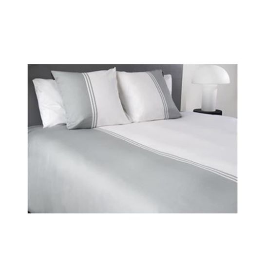 Parure De Lit Karl Lagerfeld Blanc Gris 240 X 220 Achat Vente Housse De Couette Et Taies Cdiscount