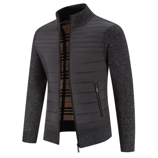 Skrsila Cardigan Tricoté Homme - Veste Tricot Col Montant Boutons Manches Longues Automne Hiver