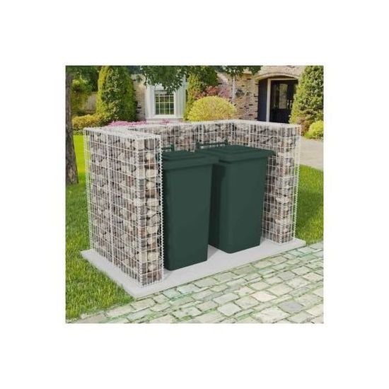 Générique Cadre à Gabion De Poubelle Double Acier 180 X 100 X 120 Cm