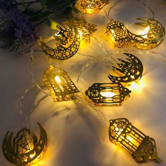 Ramadan Guirlande Lumineuse En Métal Décor Doré Décor De Festivals De  Lumière Musulmans