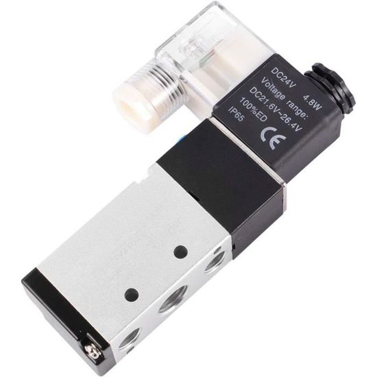 Électrovanne Pneumatique 12V DC - 1/8" NF, Aluminium, Pour Air, Gaz Ou Eau
