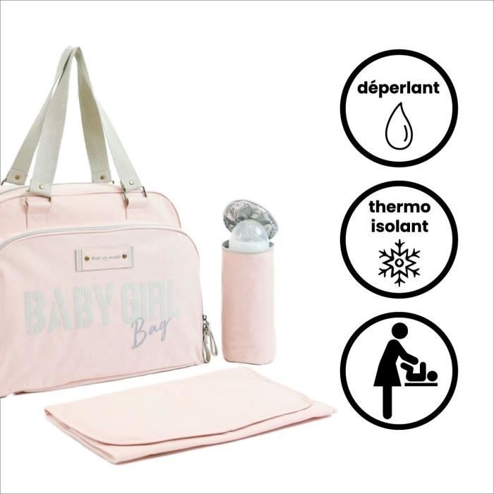 Sac à langer Bébé Fille - Sac à langer rose motif Fée rose