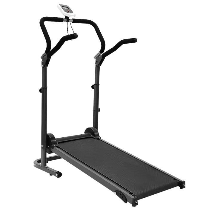 YUDAN Tapis De Course Manuel Hauteur Réglable Pliante avec écran LED pour la Maison ou Le Bureau Charge maximale 150 kg