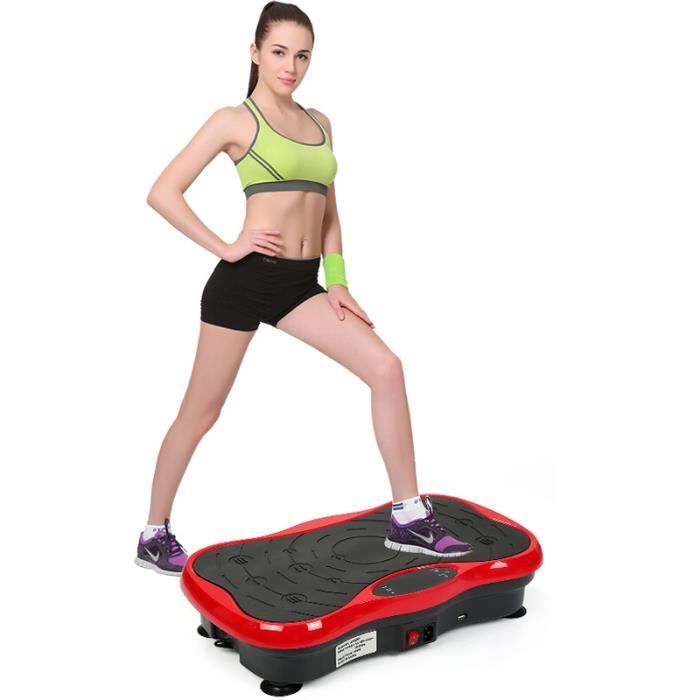 LUXS Fitness Plateforme Vibrante Papillon 5 niveaux réglables Pro Plateforme Oscillante Avec haut-parleur USB Rouge/Noir