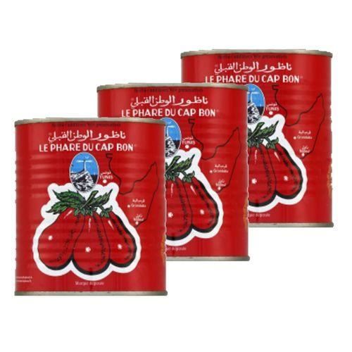 Lot 3X Double concentré tomate - Le Phare du Cap Bon - conserve 800g (4-4)
