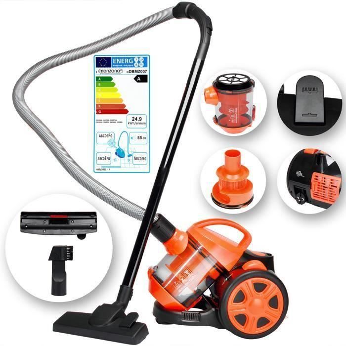 Aspirateur max. 900 Watt - ECO Power - Multicyclone Silencieux Brosse 2 en 1