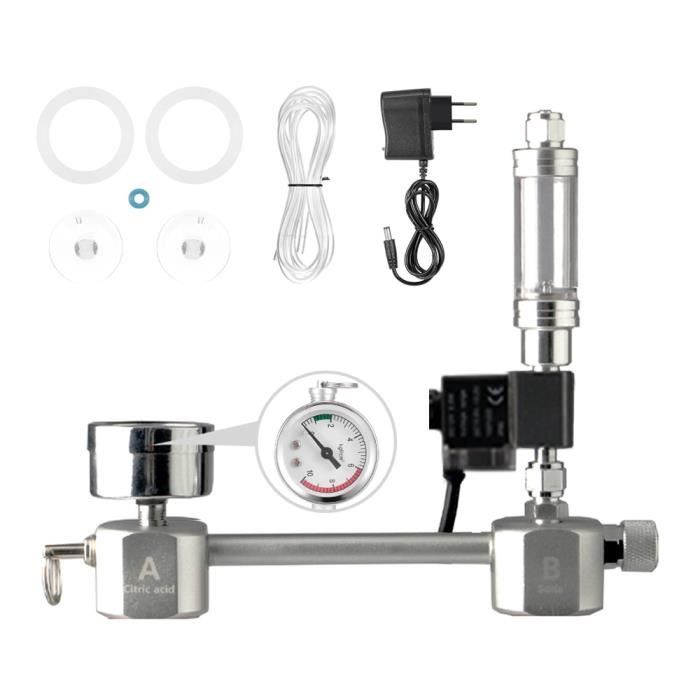 Aquarium,Aquarium système de régulateur de CO2 Kit générateur de diffuseur de co2 avec Valve, atomiseur - Type Solenoid and EU Plug