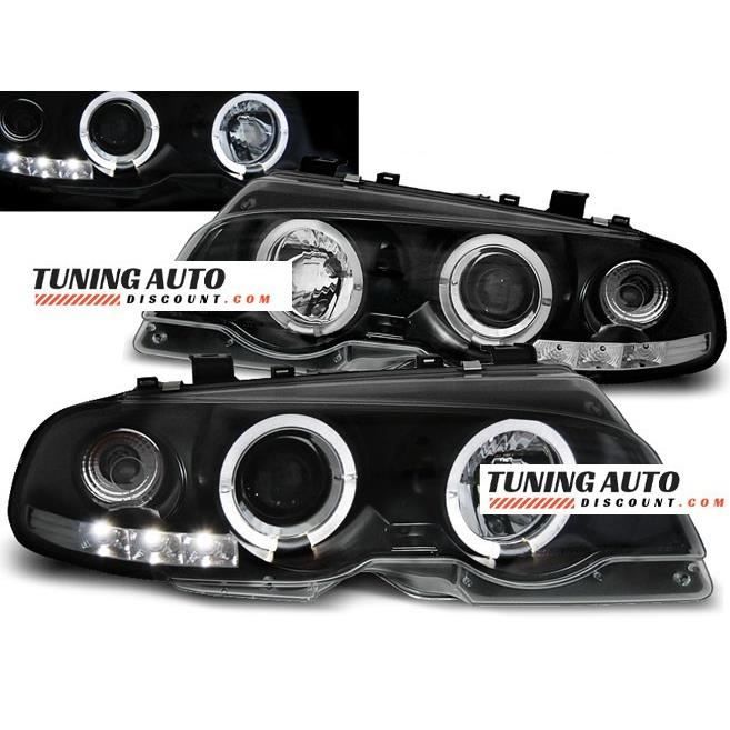 Phares avant BMW e46, 04.99-03.03 coupe angel eyes noir