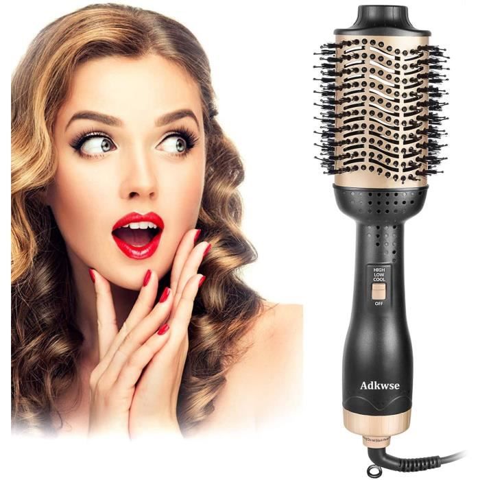 Brosse Soufflante,Hair Dryer Brush, Brosse Coiffante,Brosse Lissante Chauffant, Salon Sèche Cheveux Volumisant, Electrique Multifo