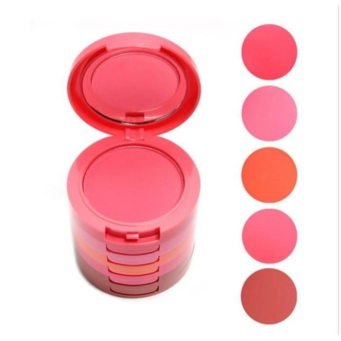 Pure Vie® 5 Couleurs Palette de Maquillage Blush Fard à Joues Poudre Cosmétique Set - Convient Parfaitement pour une Utilisation