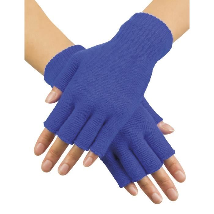 Mitaines courtes bleues adulte - 232497 (Taille Unique)