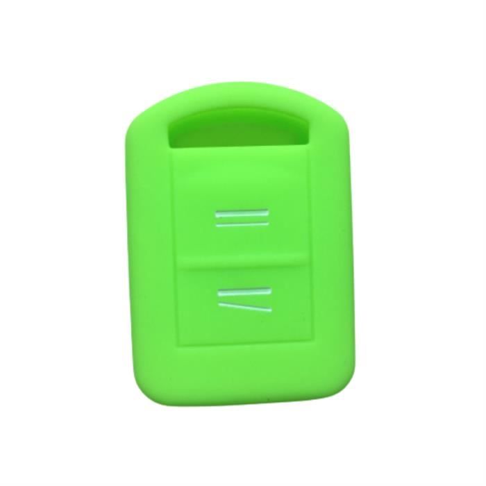 Coque clé,Housse de Protection pour clé de voiture en Silicone, 2 boutons, pour Vauxhall-Opel Vauxhall Corsa C - Type Fresh green