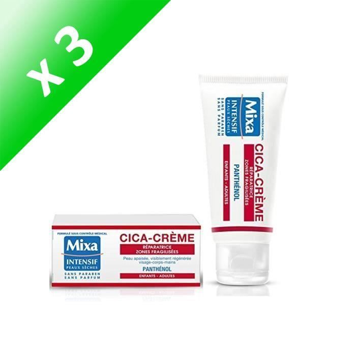 MIXA Cica Crème Réparatrice Zones Fragilisées - 50 ml (Lot de 3)