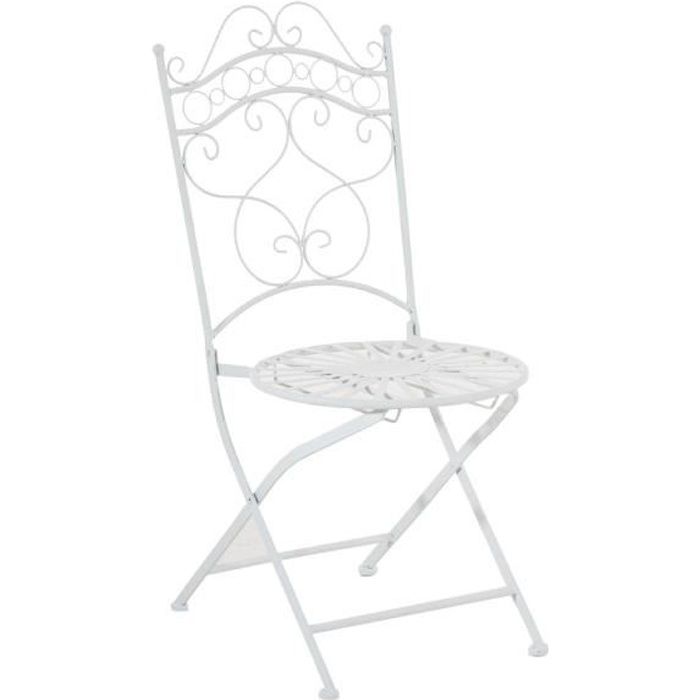 CLP Chaise nostalgique pliable INDRA, en fer forgé, chaise en fer style nostalgique, ultra-élégant, 6 couleurs au choix92 cm - bl...