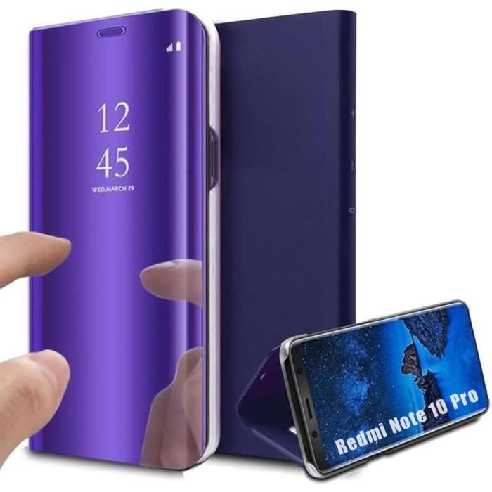 Coque Redmi Note 10 Pro 5G (6.49-) Anti-Choc Effet Miroir design Protection Intégrale violet