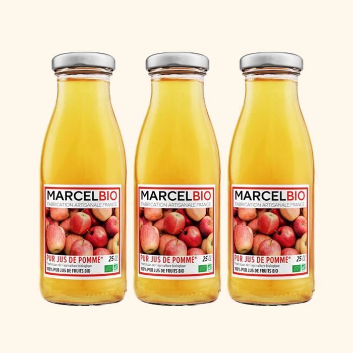 Marcel Bio - Pur jus de Pomme Bio 25cl - Pack de 3