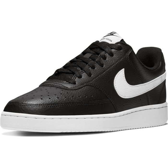 NIKE Baskets Court Vision Low Noir et Blanc Homme