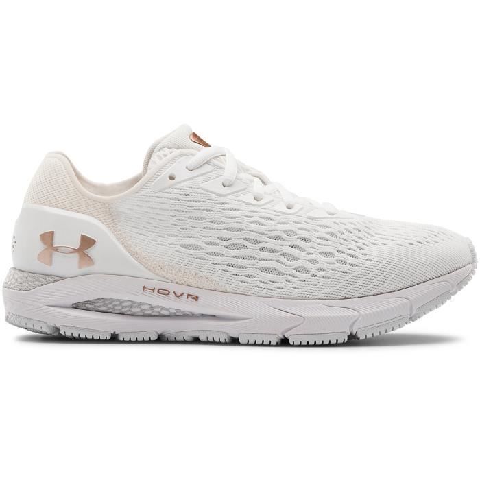 Chaussures de running de running femme Under Armour HOVR Sonic 3 Metallic - blanc/rose métallique/blanc - 37,5