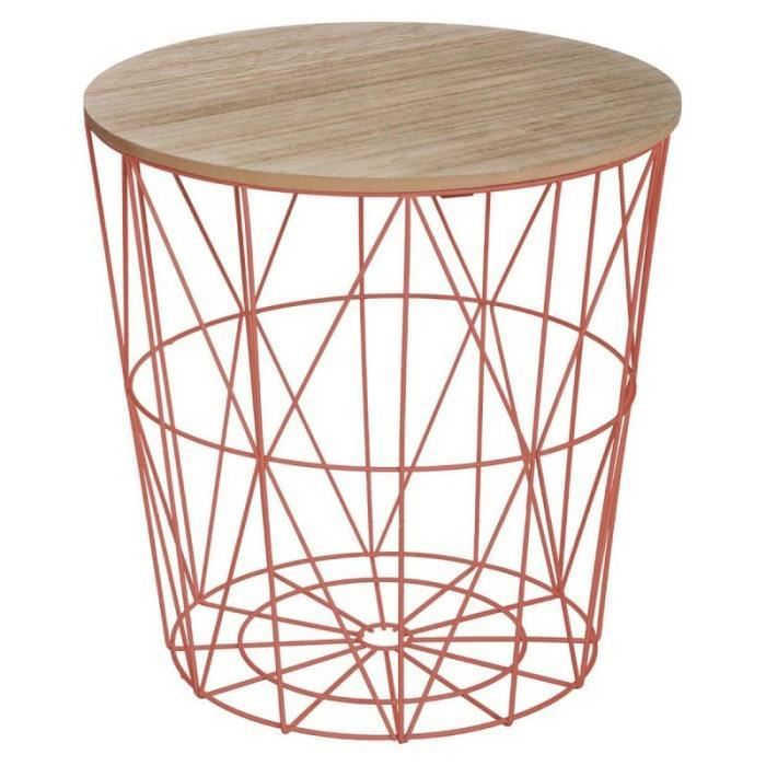 Table d'Appoint Design -Kumi- 41cm Terracotta Orange