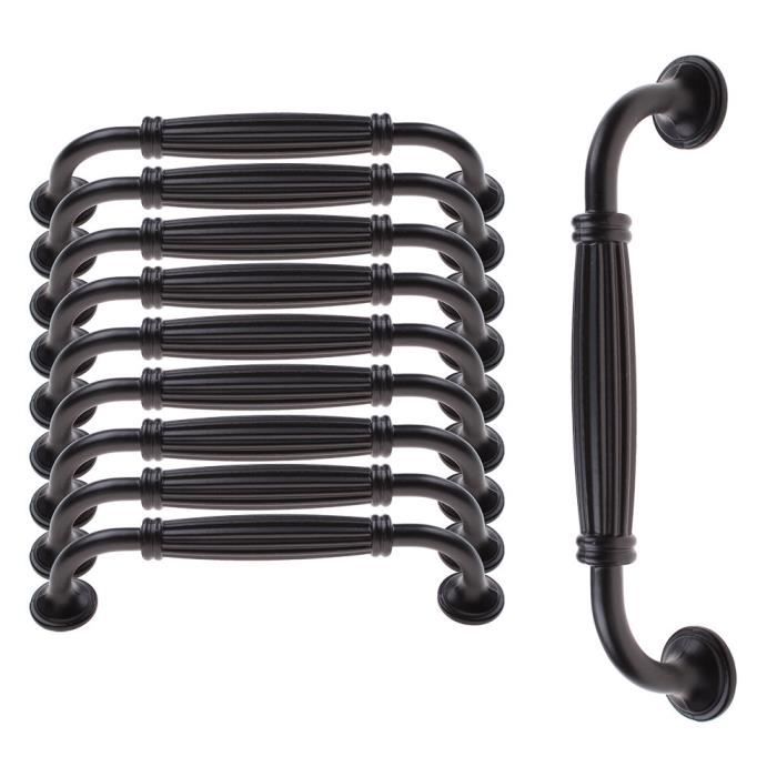 10 xPoignée de Porte Armoire Antique Bâton de Porte Meuble Cuisine Poignée barre de porte d'Armoire avec Vis Noir