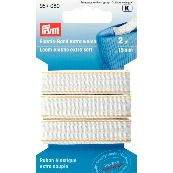 PRYM Ruban Elastique 15 mm Blanc