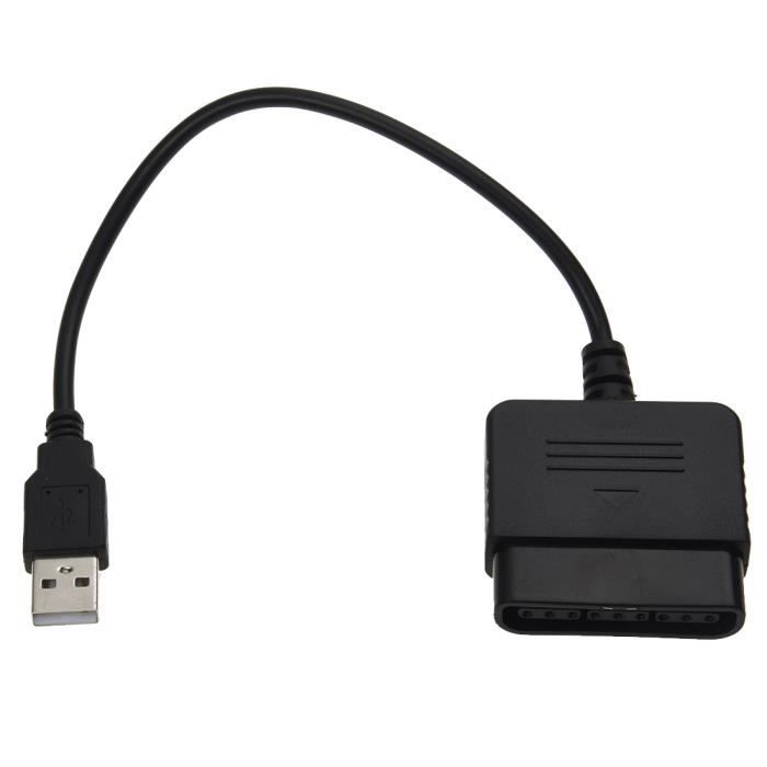 USB Convertisseur adaptateur PS2 Playstation 2 vers PS3 PC controleur Noir