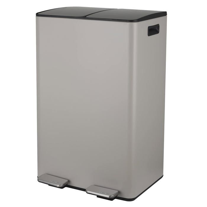 Poubelle De Salle De Bain 30 L Noire - Double Compartiment, Soft-close, Pédale - Pour Tri Sélectif Facile ! - 13