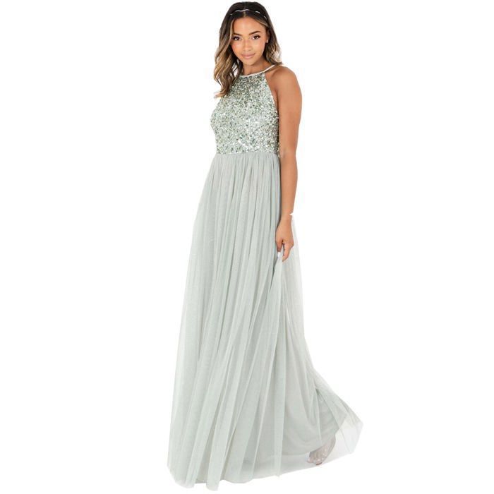 Robe De Bal Longue Femme - Robe Demoiselle D'honneur Bordeaux - Maxi Sans Manches - Taille 12-14