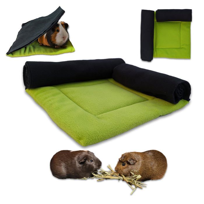 Comparer les prix de NEO SOLVO Coussin Polaire avec 2 Tunnels Roulés pour Cochon d'Inde et Lapin - 30 x 30 cm - Absorbant et Confortable