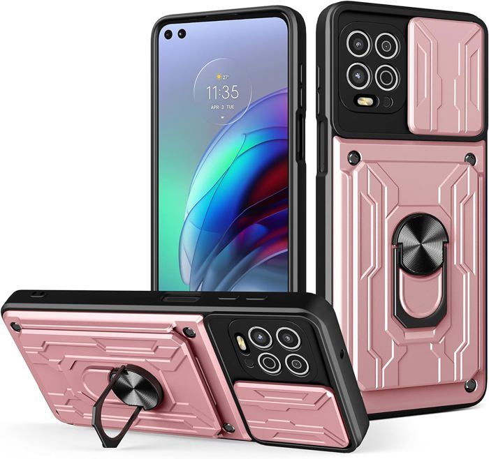 Coque pour Motorola Moto G32 avec Cache Webcam & Support Annulaire