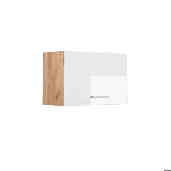 Elément haut de cuisine R-Line 60cm Plat Blanc Haute brillance/Chêne de force doré Vicco 37109