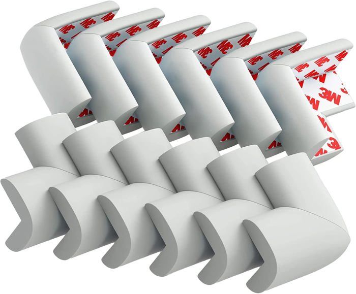 GSDGV Lot De 12 Protections D'Angle Pour Meubles - Coins Bébé Métal Noir