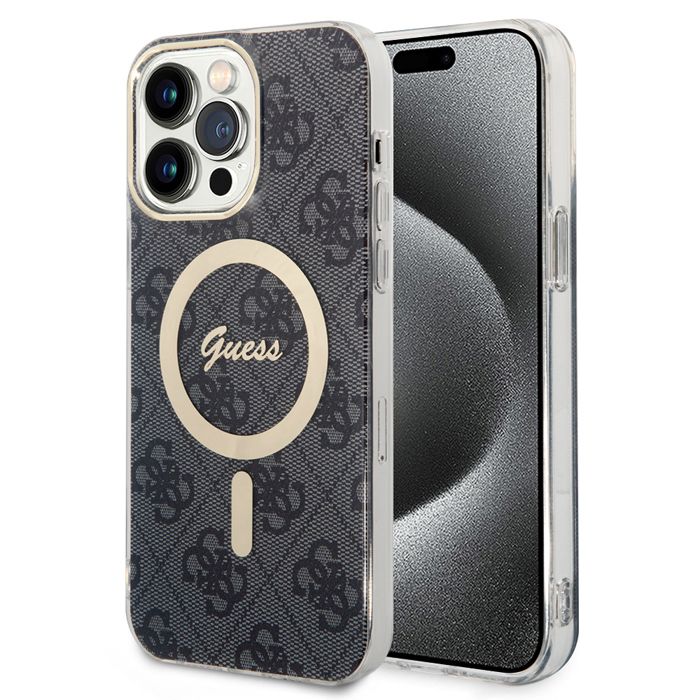 Guess Coque IML 4G MagSafe pour iPhone 15 Pro Noir - vue 4