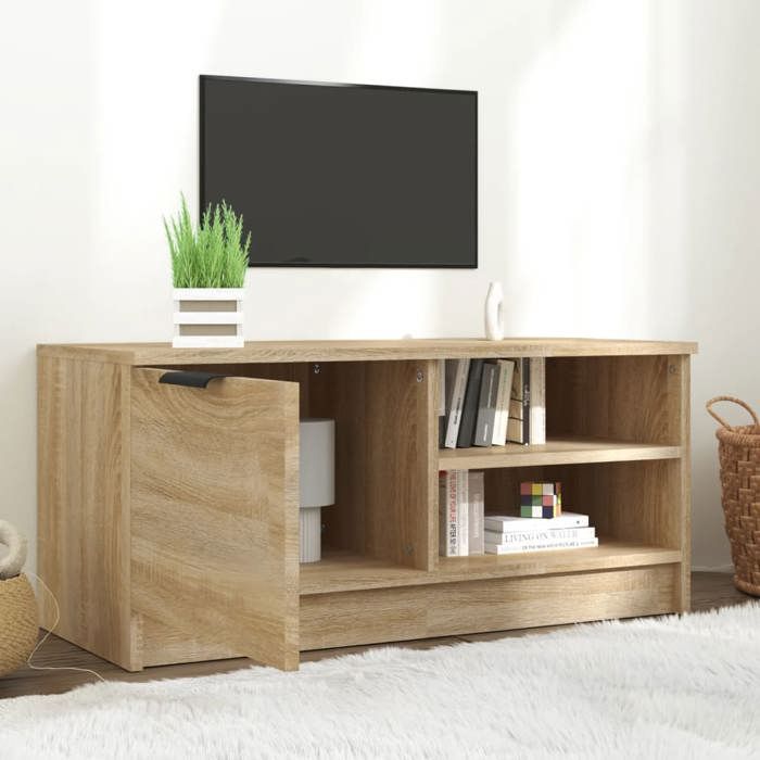 Meuble TV - Banc TV - Table TV - Chêne sonoma - 80x35x36 5 cm - Bois dingénierie T599