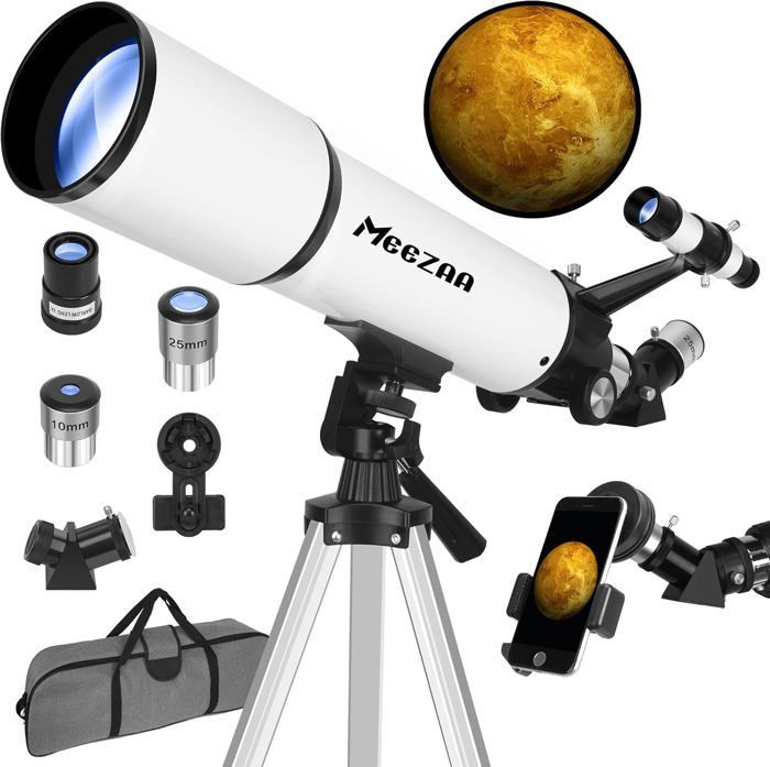 Télescope Astronomique 80mm 600mm Réfractif Portable Pour Adultes Et Enfants - Avec Sac à Dos